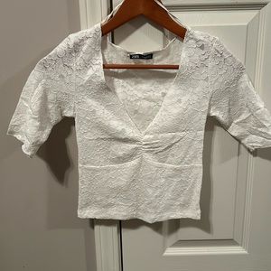 Zara White Lace top